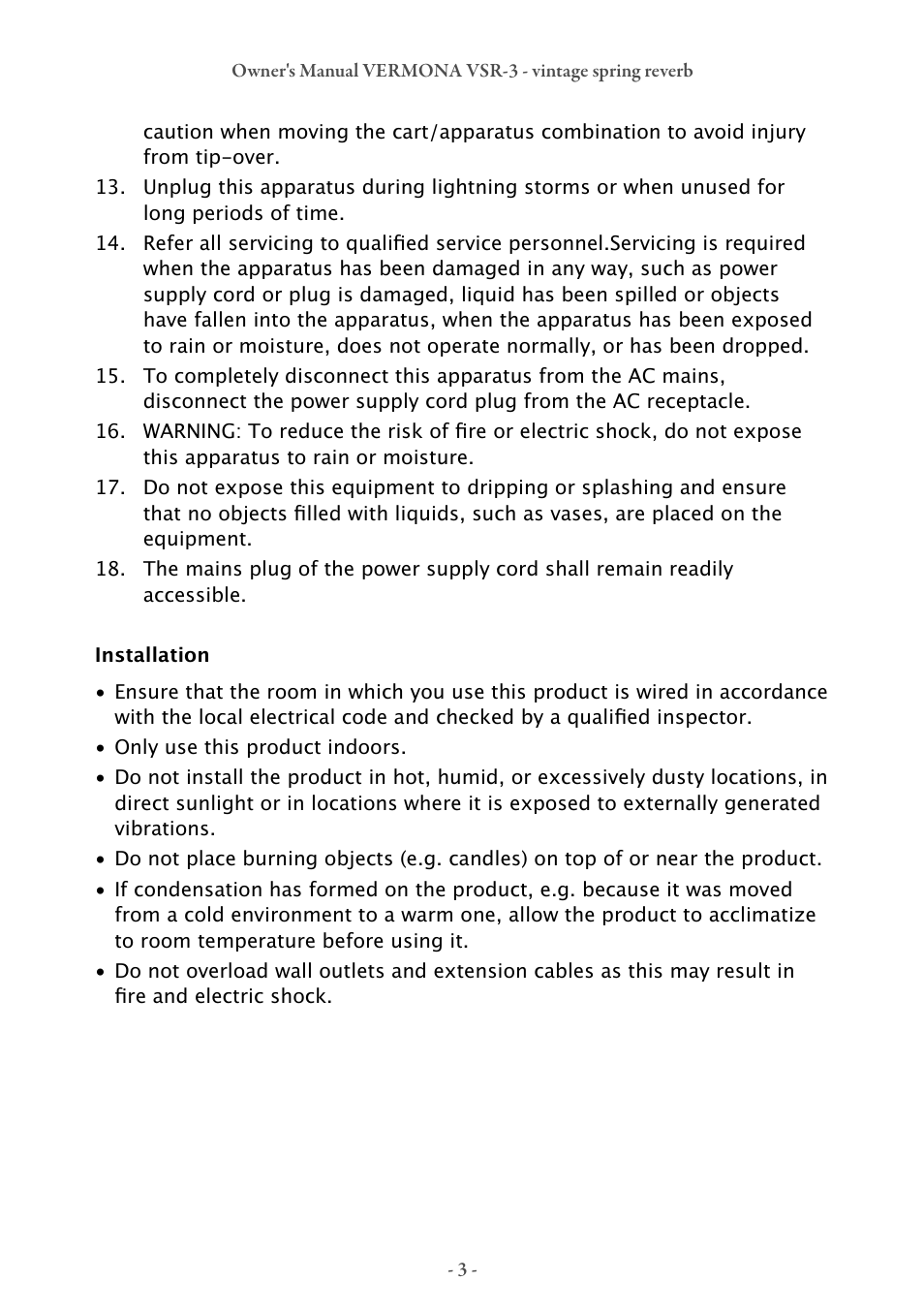 Vermona VSR-3 - vintage spring reverb User Manual | Page 3 / 8