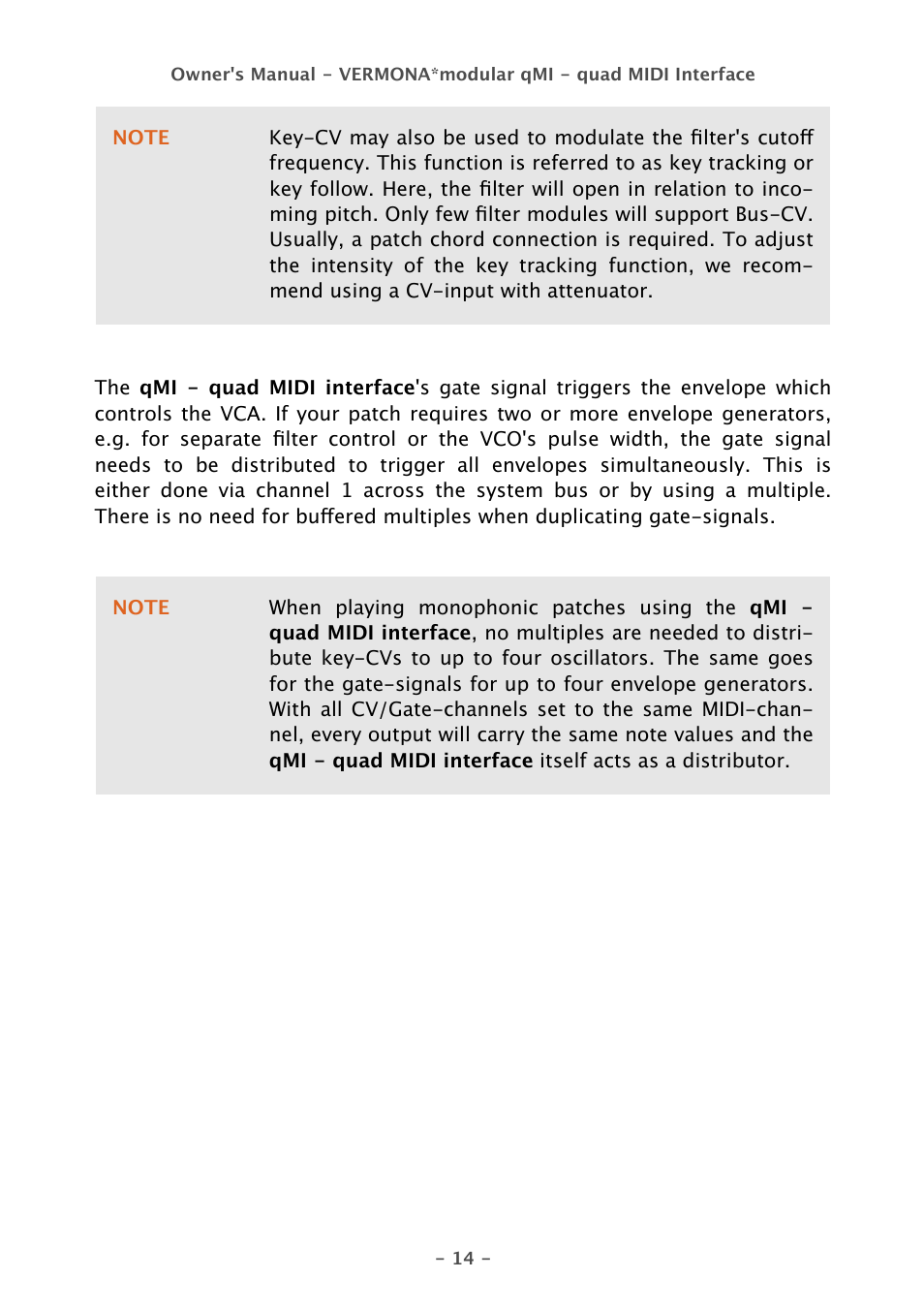 Vermona qMI - quad MIDI Interface User Manual | Page 14 / 22