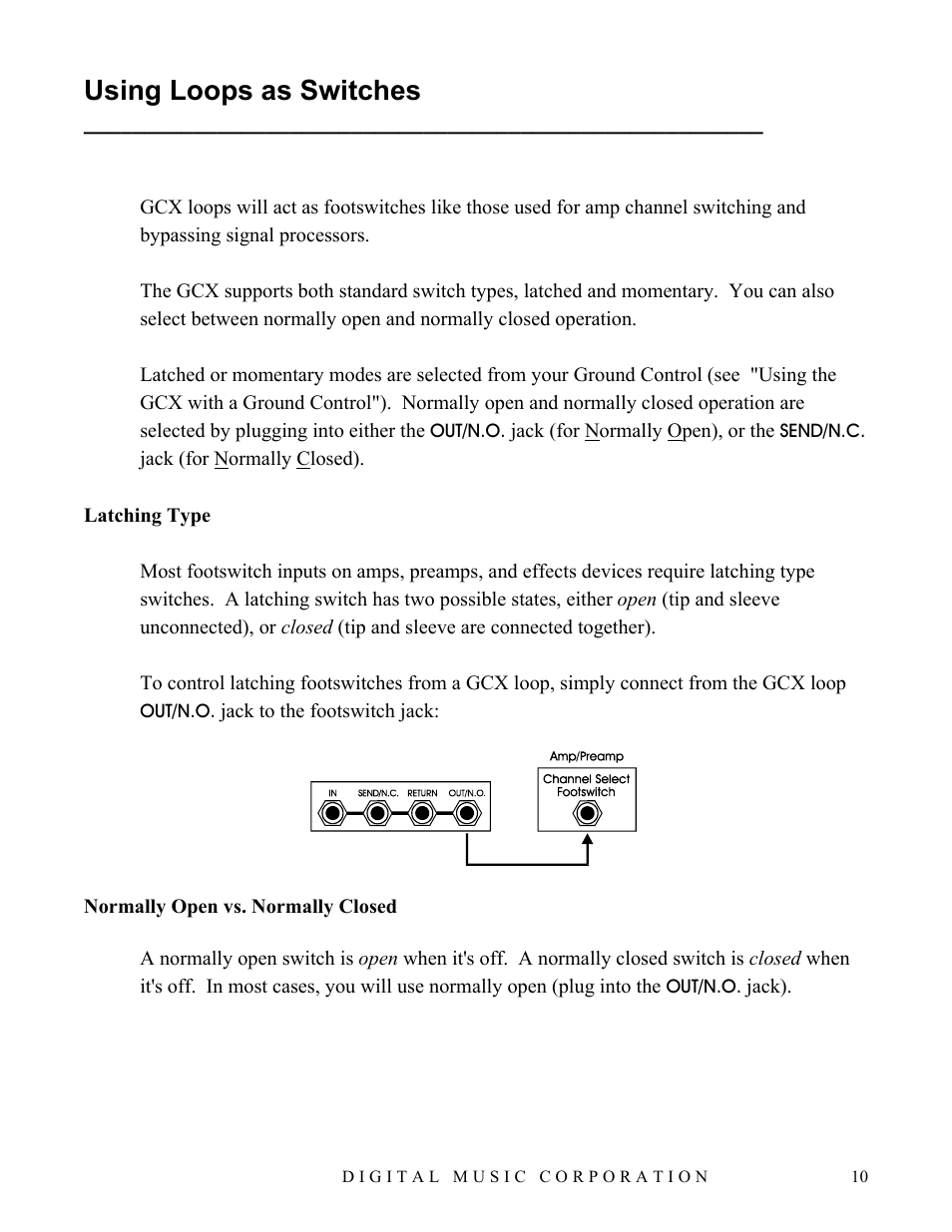 Using loops as switches | Voodoo Lab GCX Guitar Switcher User Manual | Page 11 / 16