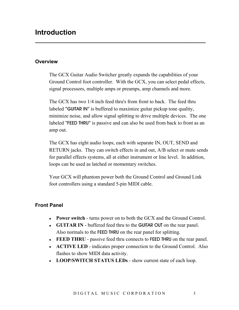 Introduction | Voodoo Lab GCX Guitar Switcher User Manual | Page 4 / 16