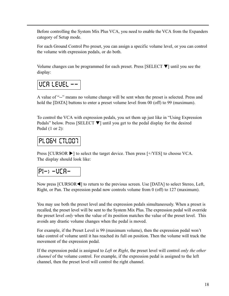 Controlling the system mix plus vca | Voodoo Lab Ground Control Pro User Manual | Page 23 / 30