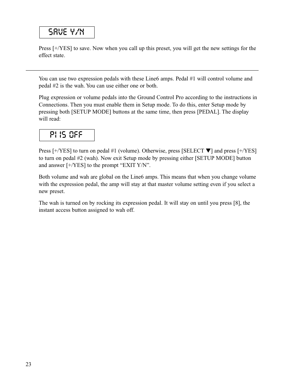 P1 is off save y/n | Voodoo Lab Ground Control Pro User Manual | Page 28 / 30