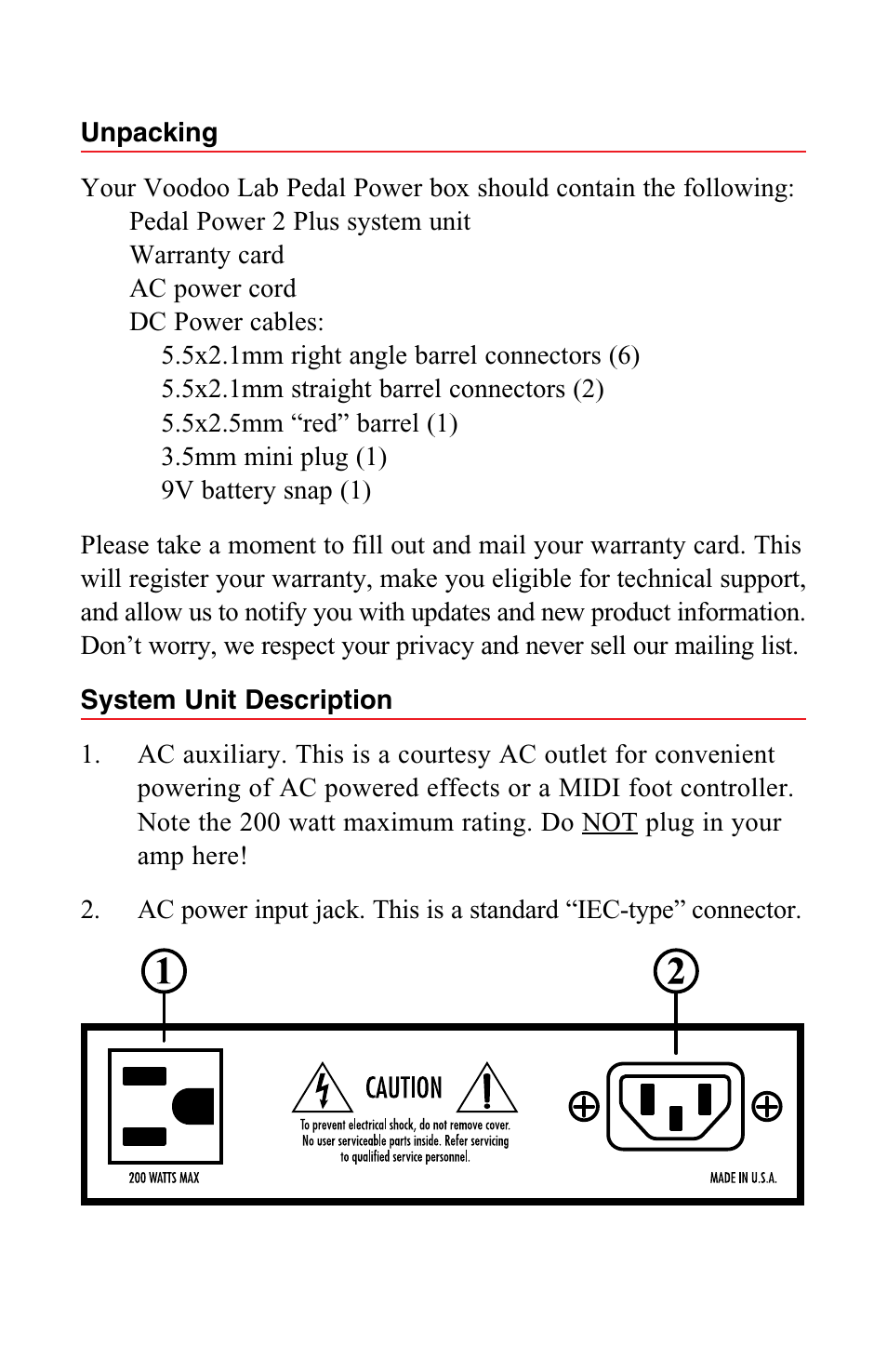 Voodoo Lab Pedal Power 2 Plus User Manual | Page 4 / 13