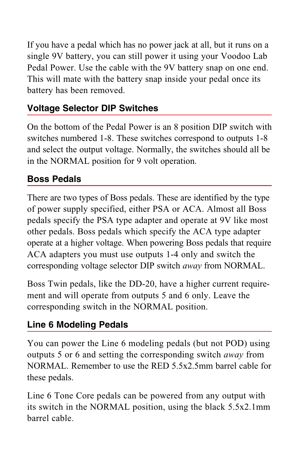 Voodoo Lab Pedal Power 2 Plus User Manual | Page 7 / 13