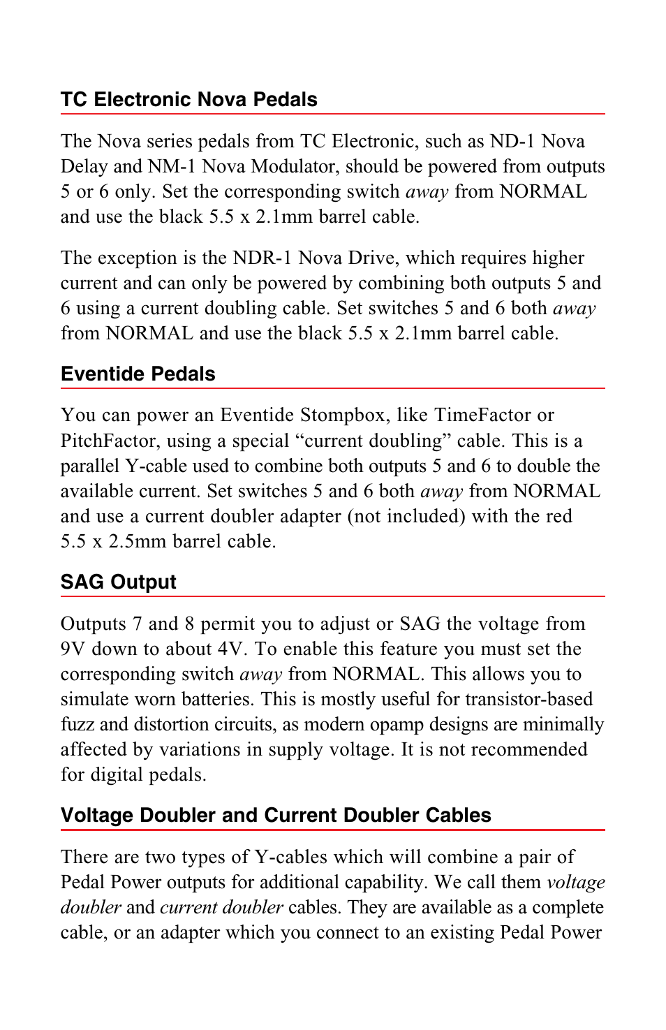 Voodoo Lab Pedal Power 2 Plus User Manual | Page 8 / 13