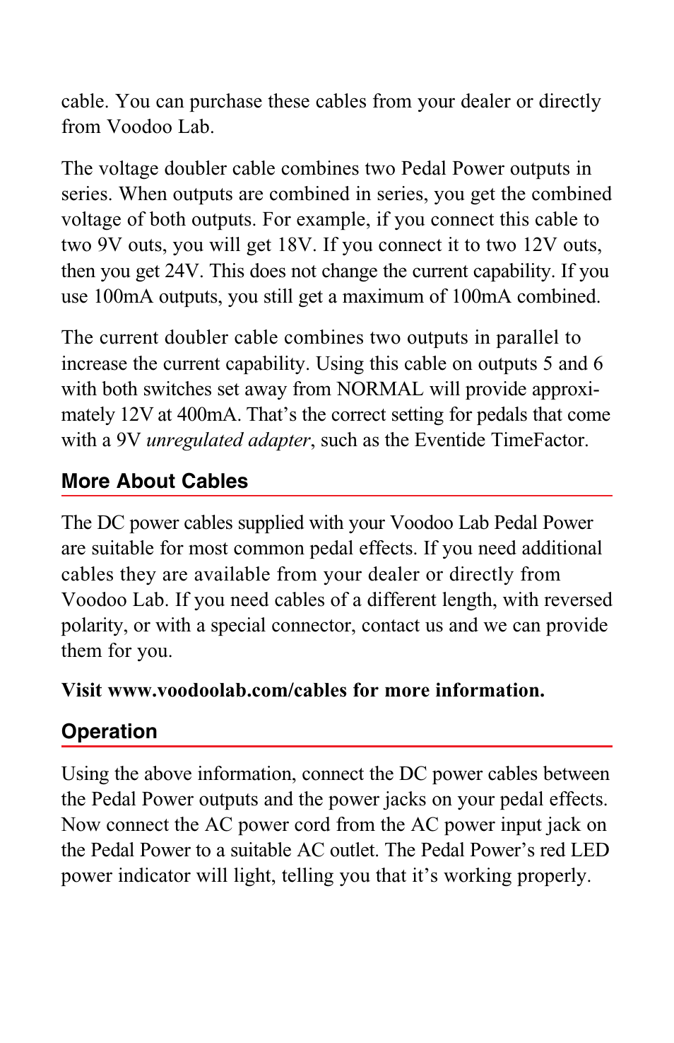 Voodoo Lab Pedal Power 2 Plus User Manual | Page 9 / 13
