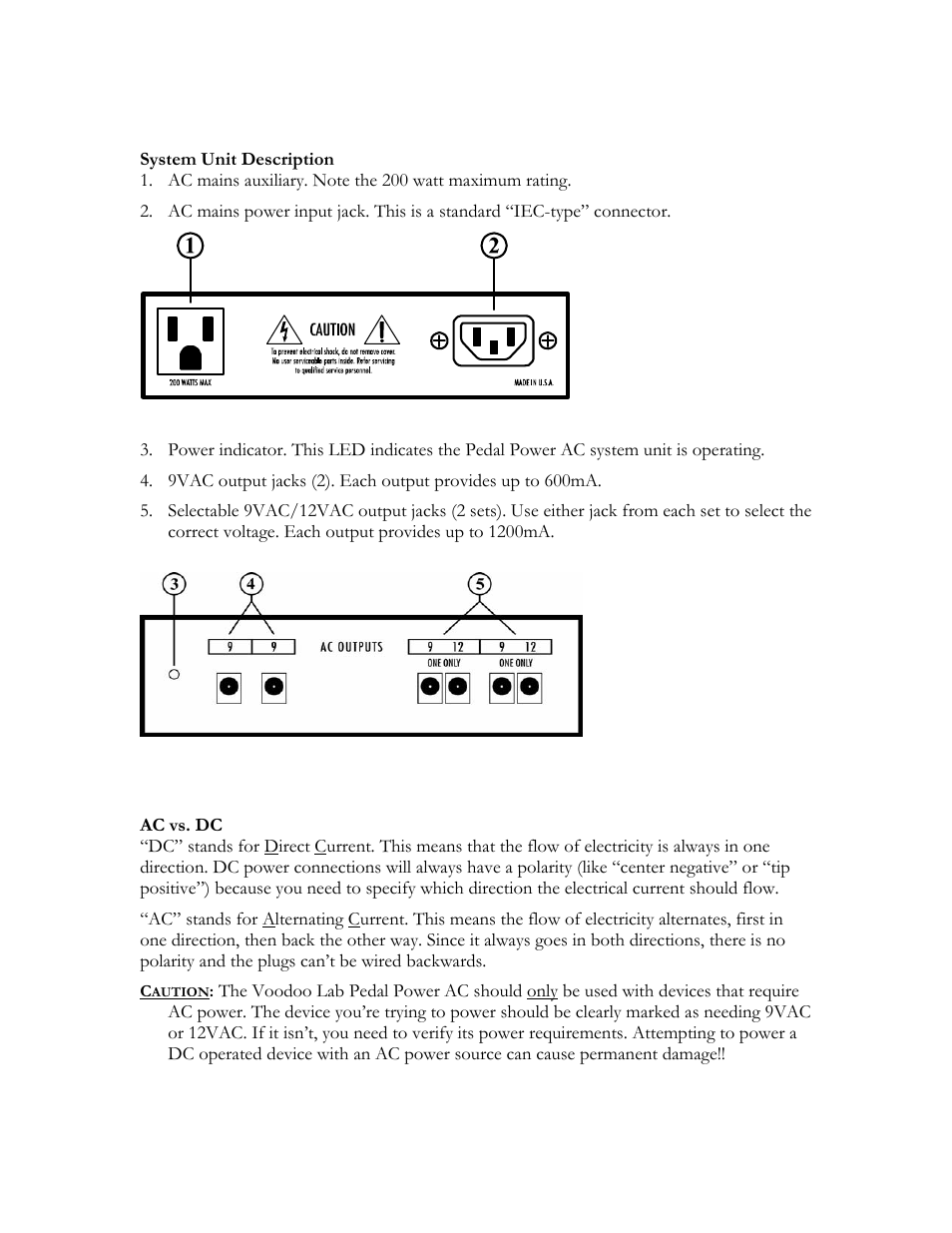 Voodoo Lab Pedal Power AC User Manual | Page 4 / 8