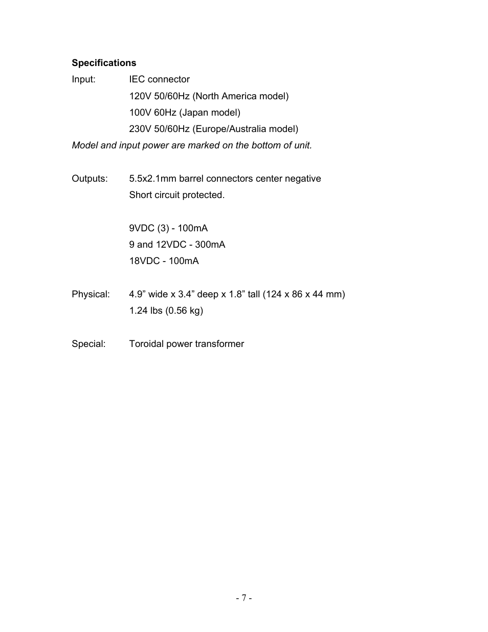 Voodoo Lab Pedal Power ISO-5 User Manual | Page 9 / 10