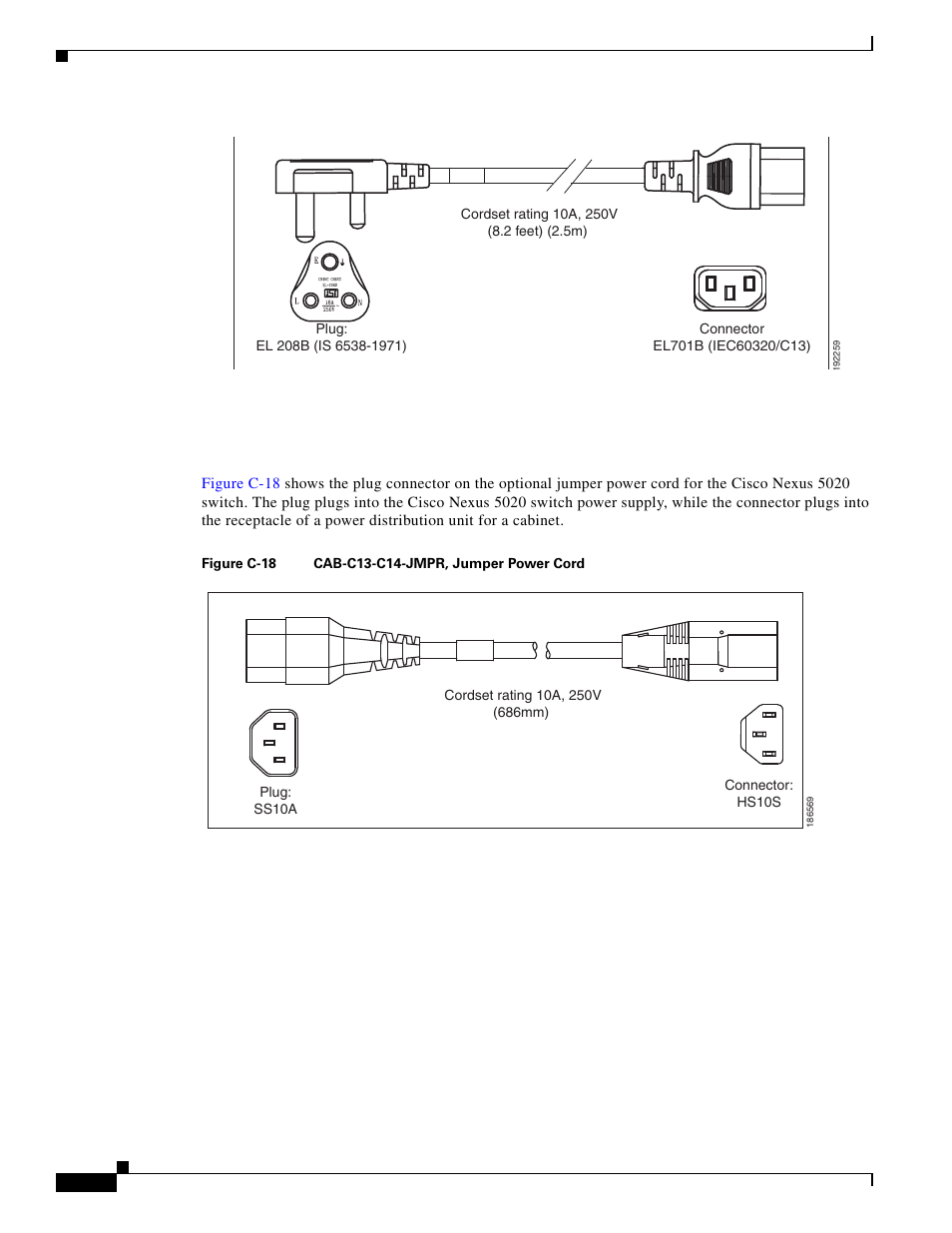 Jumper power cord, Jumper power cord” section on, Figure c-18 | Cisco 5000 Series User Manual | Page 132 / 142