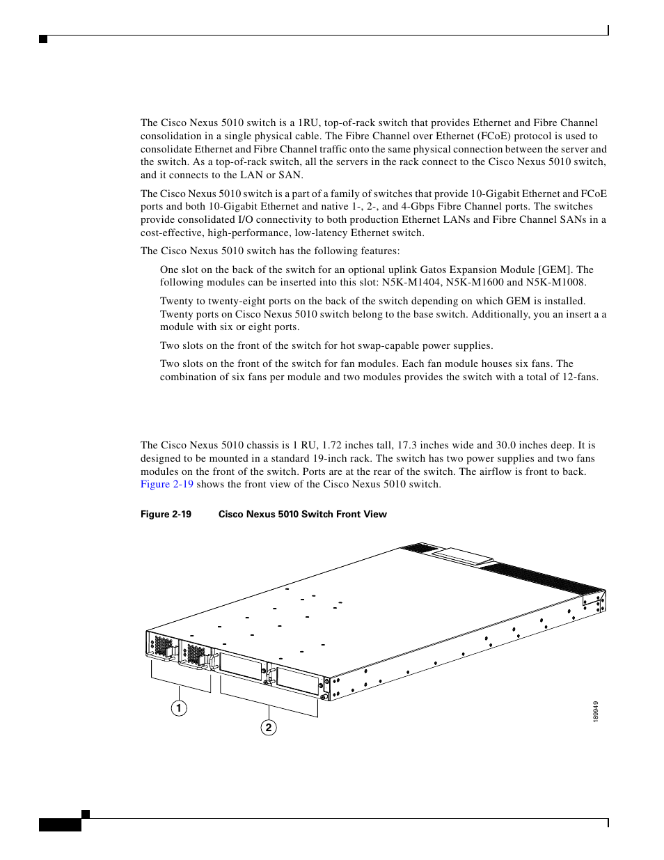 Features, Chassis | Cisco 5000 Series User Manual | Page 50 / 142