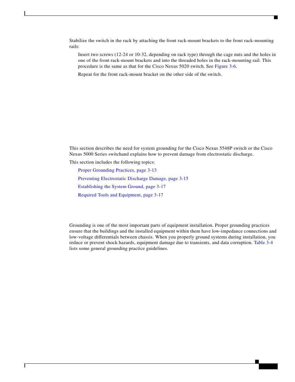 Grounding the system, Proper grounding practices | Cisco 5000 Series User Manual | Page 77 / 142