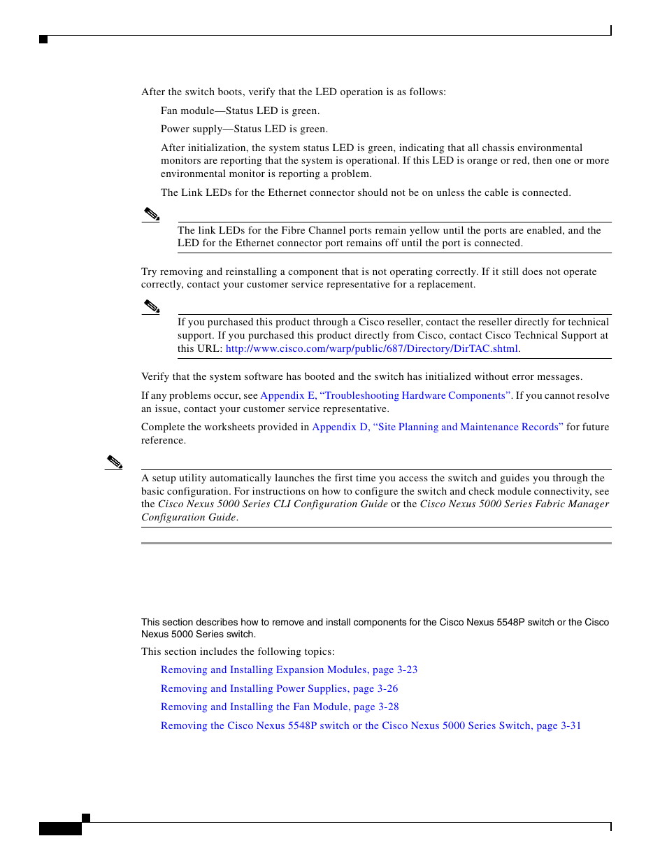 Removing and installing components | Cisco 5000 Series User Manual | Page 86 / 142