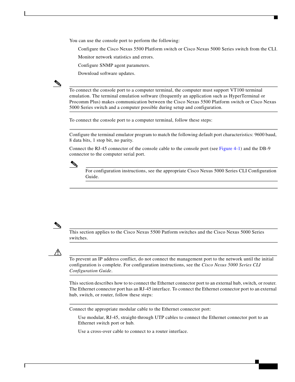 Connecting to the ethernet connector port | Cisco 5000 Series User Manual | Page 99 / 142
