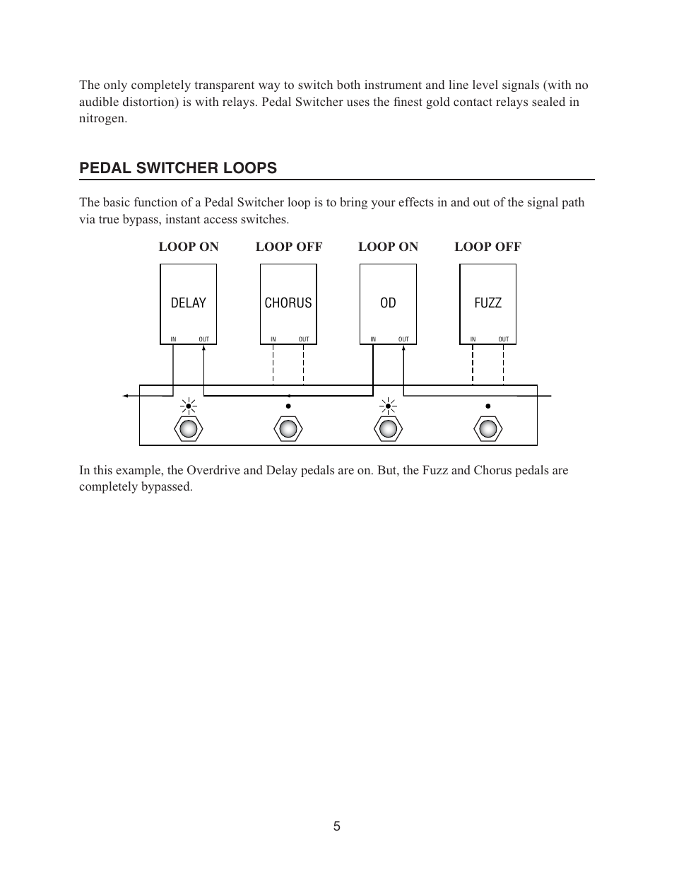 Pedal switcher loops | Voodoo Lab Pedal Switcher User Manual | Page 7 / 14