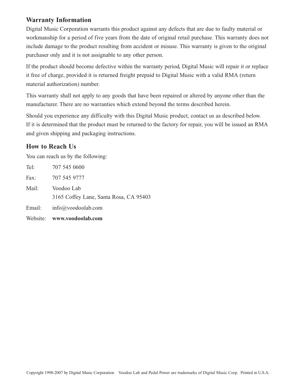 Voodoo Lab Superfuzz User Manual | Page 2 / 2