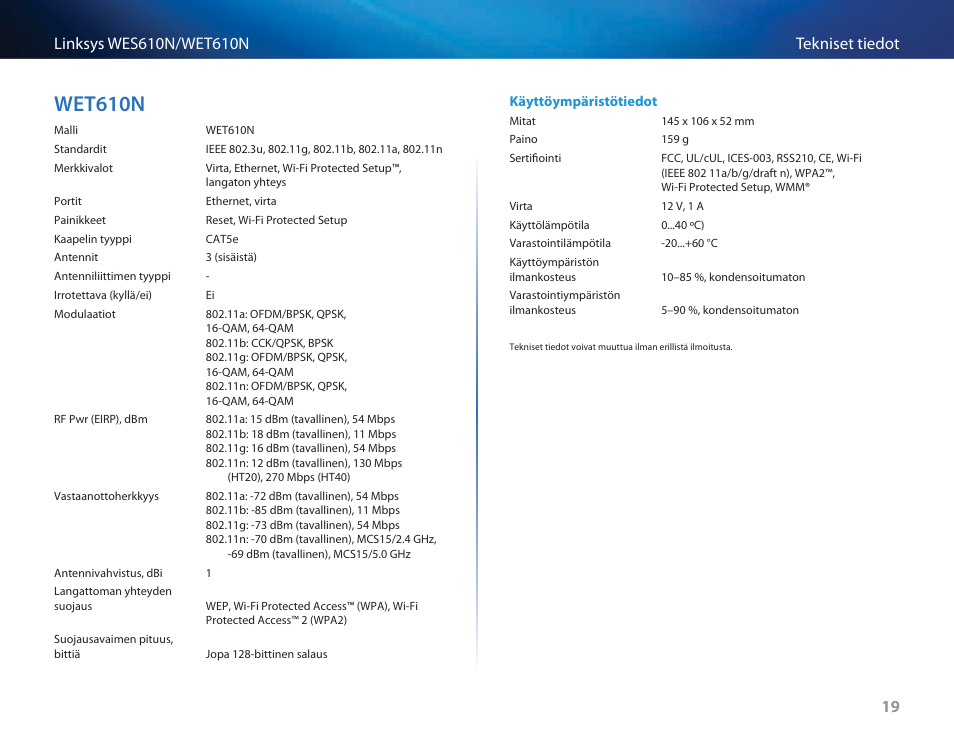 Wet610n, Wet610n 19 | Cisco WES610N User Manual | Page 167 / 546