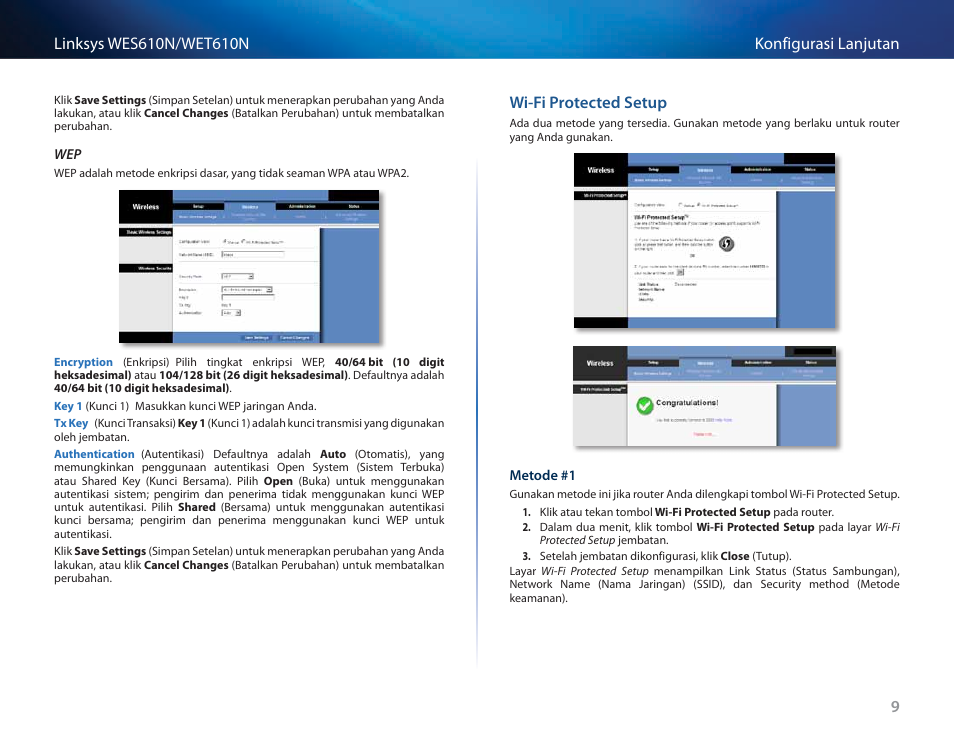 Wi-fi protected setup | Cisco WES610N User Manual | Page 262 / 546