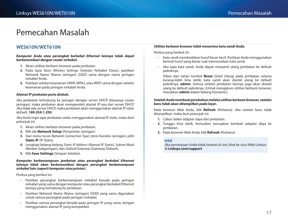 Pemecahan masalah, Wes610n/wet610n | Cisco WES610N User Manual | Page 270 / 546
