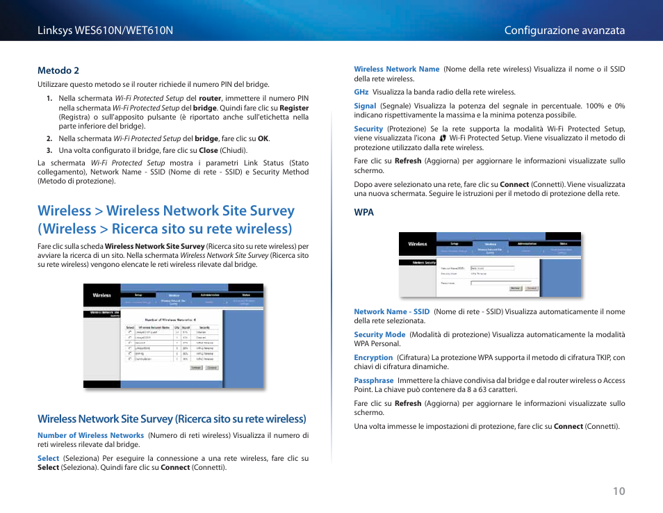 Sito su rete wireless) | Cisco WES610N User Manual | Page 284 / 546