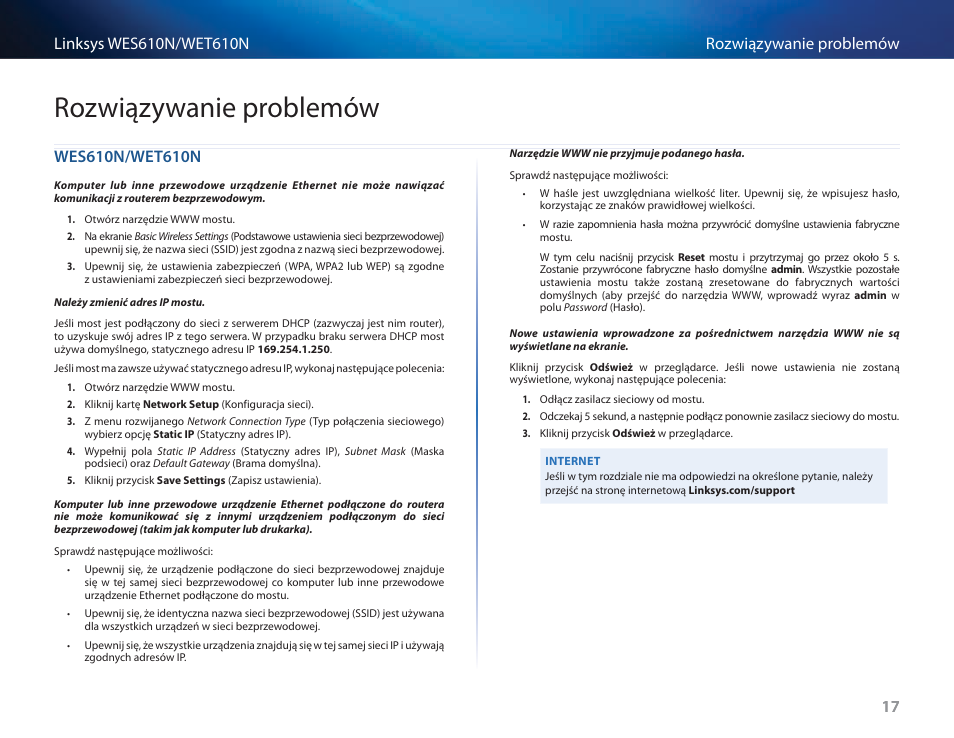 Rozwiązywanie problemów, Wes610n/wet610n | Cisco WES610N User Manual | Page 354 / 546