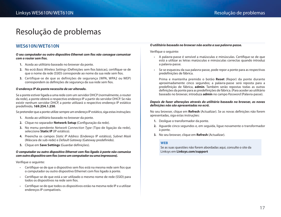 Resolução de problemas, Wes610n/wet610n | Cisco WES610N User Manual | Page 375 / 546
