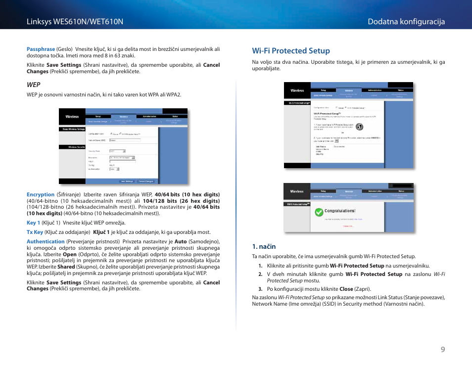 Wi-fi protected setup | Cisco WES610N User Manual | Page 451 / 546