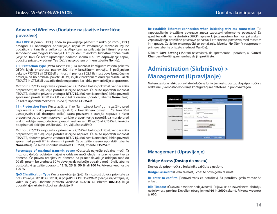 Management (upravljanje) | Cisco WES610N User Manual | Page 456 / 546