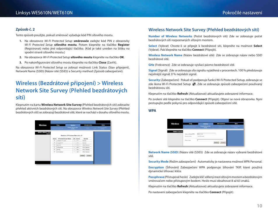 Přehled bezdrátových sítí) | Cisco WES610N User Manual | Page 74 / 546