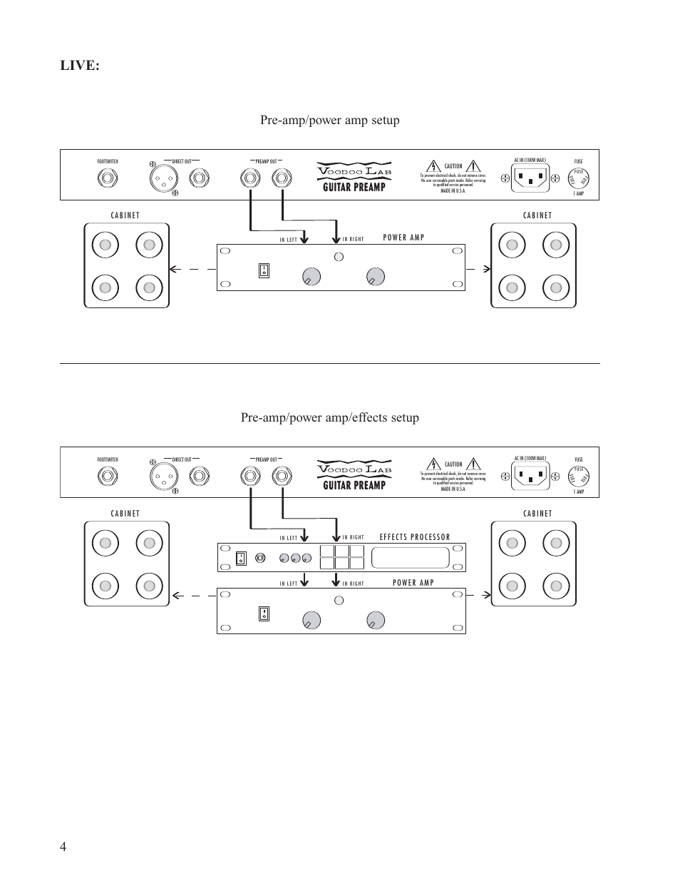 Live, Guitar preamp | Voodoo Lab Guitar Preamp User Manual | Page 5 / 9