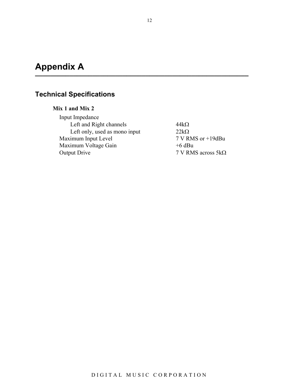 Appendix a | Voodoo Lab System Mix User Manual | Page 14 / 15