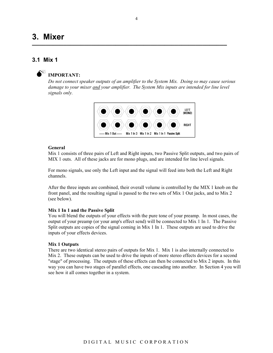 Mixer | Voodoo Lab System Mix User Manual | Page 6 / 15