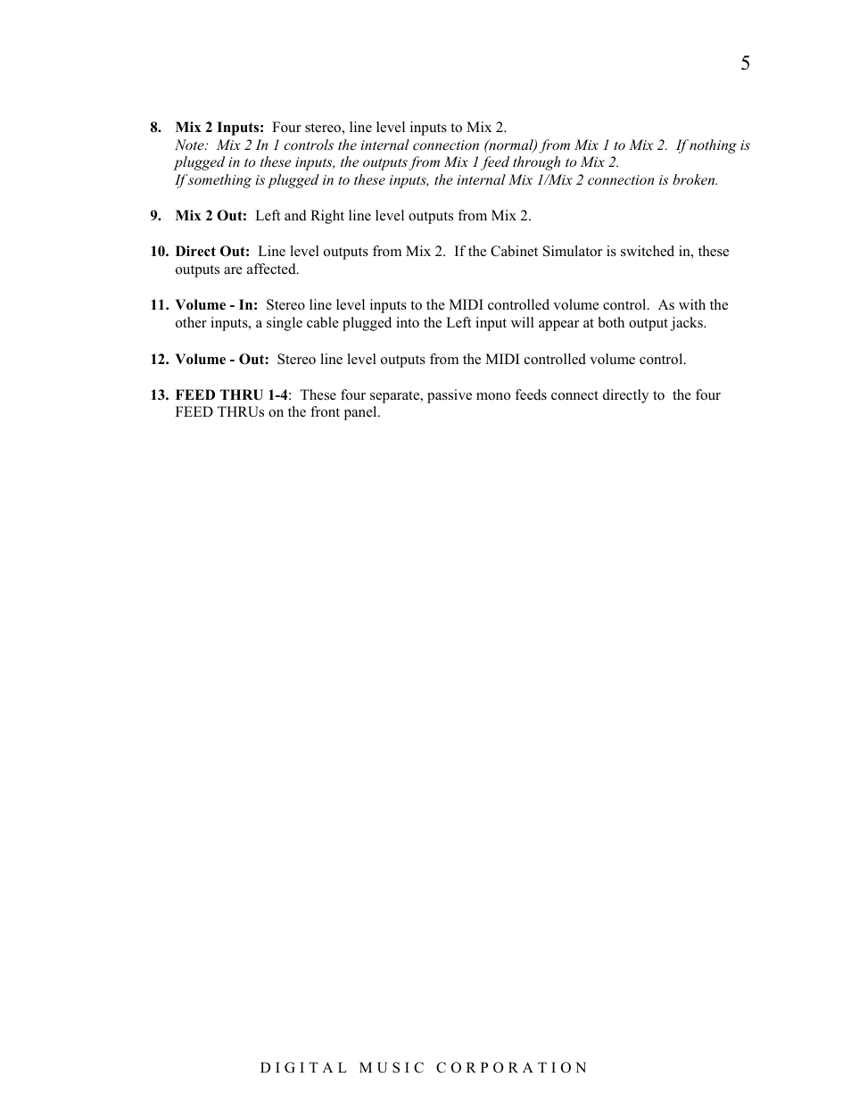 Voodoo Lab System Mix Plus User Manual | Page 6 / 19