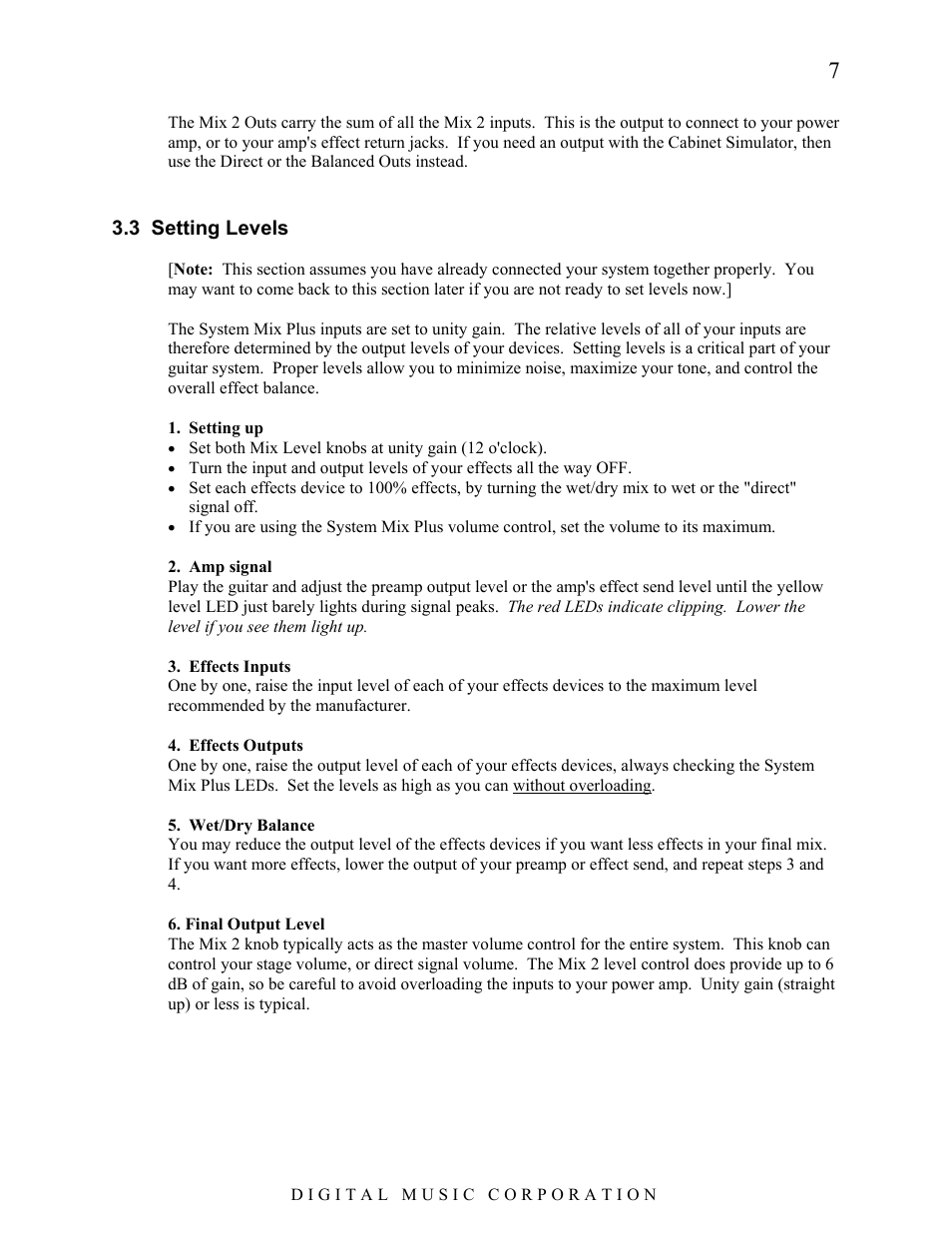 Voodoo Lab System Mix Plus User Manual | Page 8 / 19