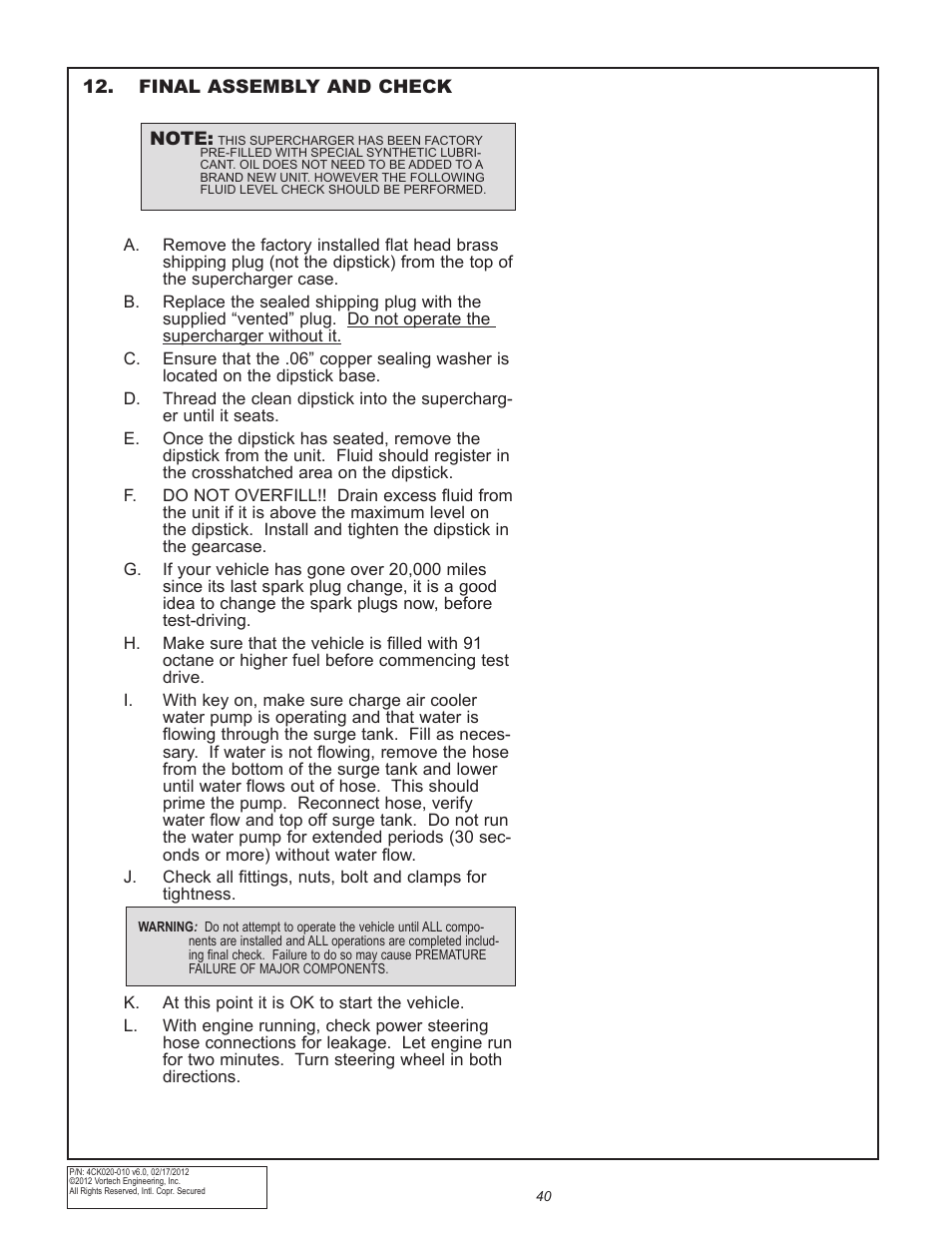 Vortech 2006-2010 6.1L Jeep SRT8 User Manual | Page 50 / 53