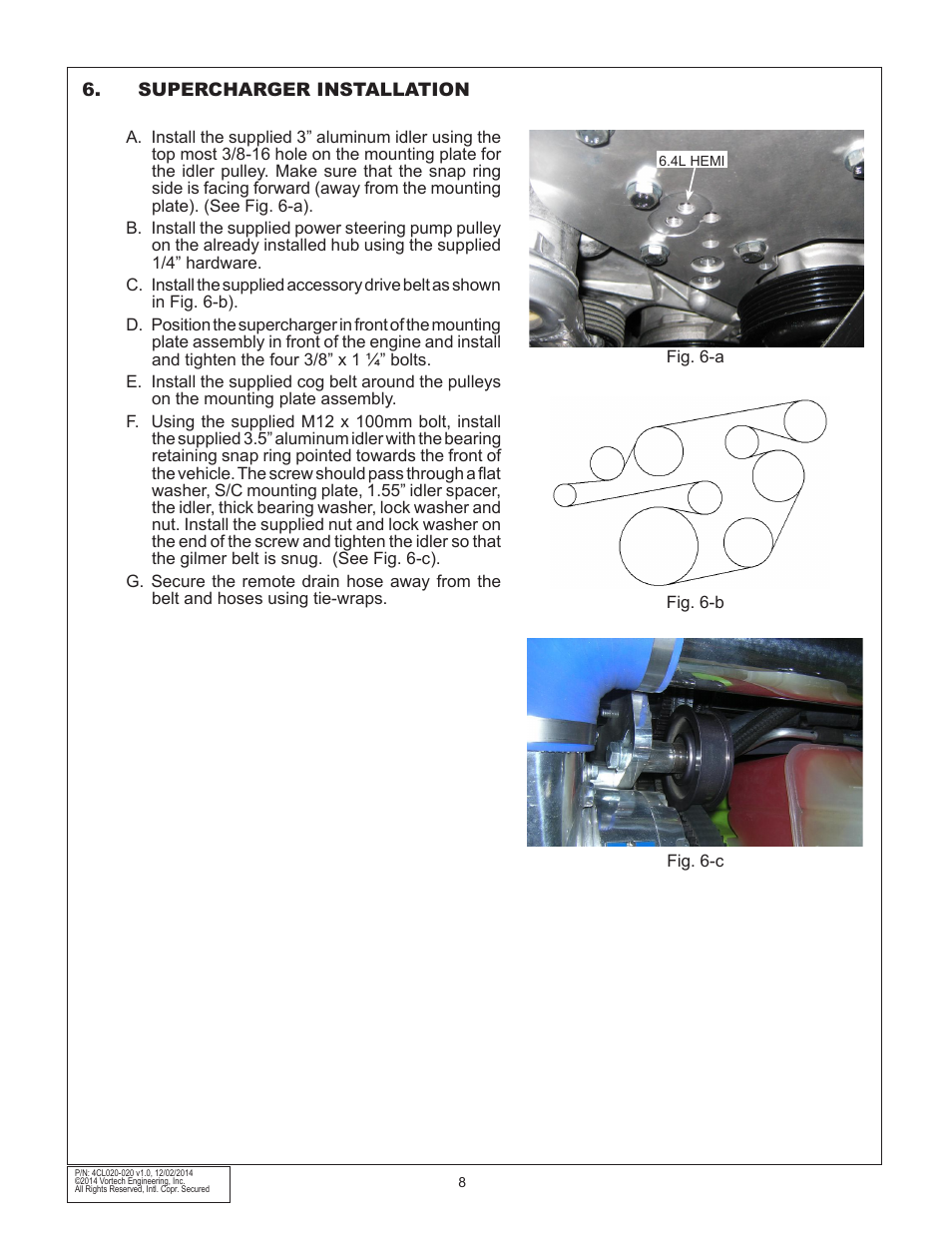 Vortech 2011-2012 6.4L Hemi Challenger User Manual | Page 18 / 30