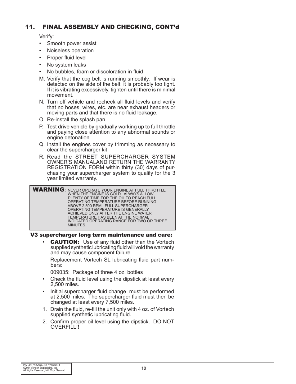 Vortech 2011-2012 6.4L Hemi Challenger User Manual | Page 28 / 30