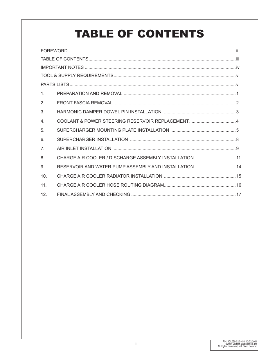 Vortech 2011-2012 6.4L Hemi Challenger User Manual | Page 3 / 30