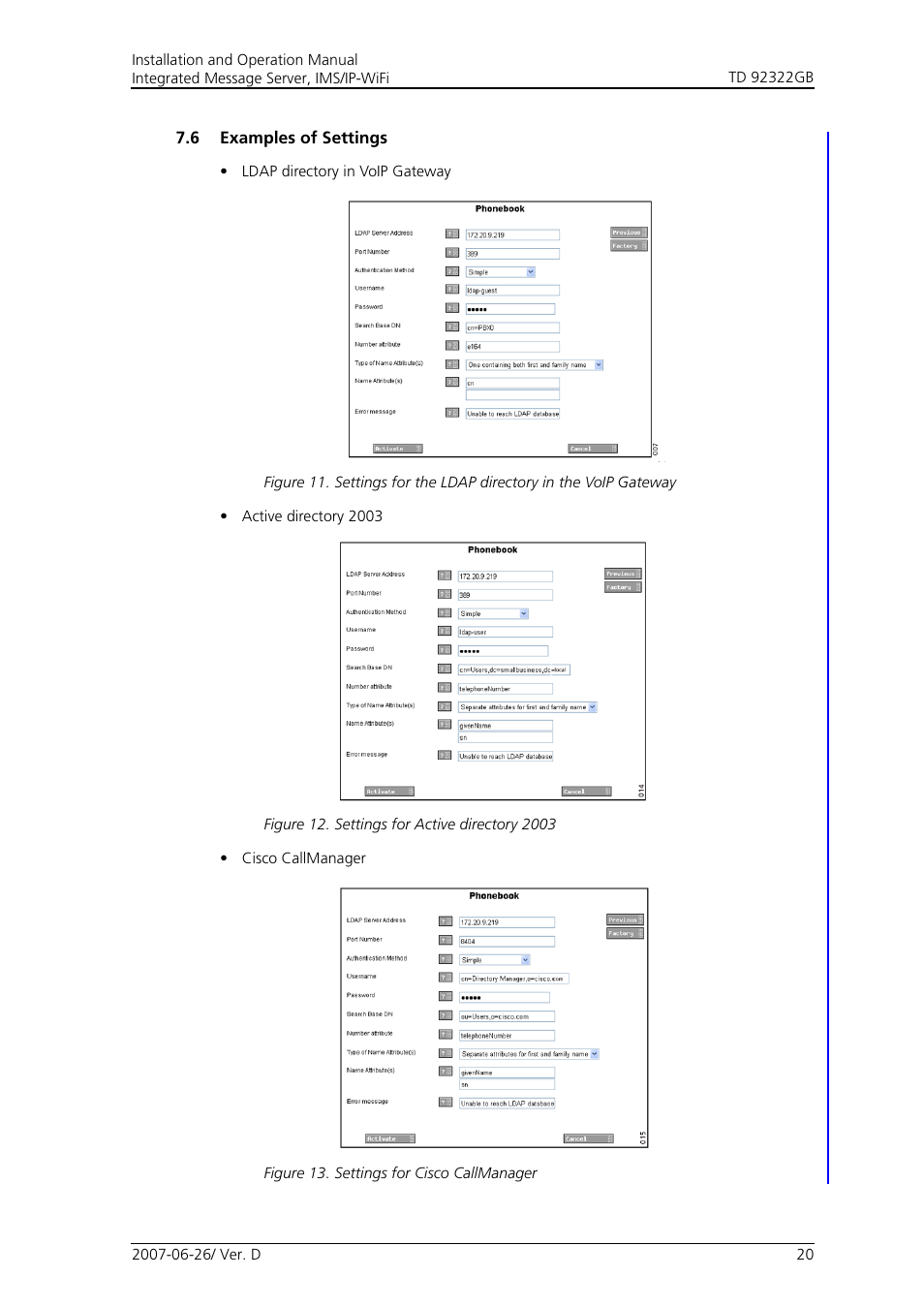 6 examples of settings | Cisco TD 92322GB User Manual | Page 23 / 34