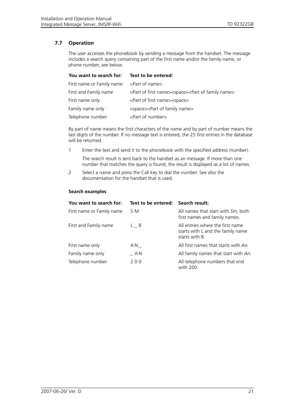 7 operation | Cisco TD 92322GB User Manual | Page 24 / 34