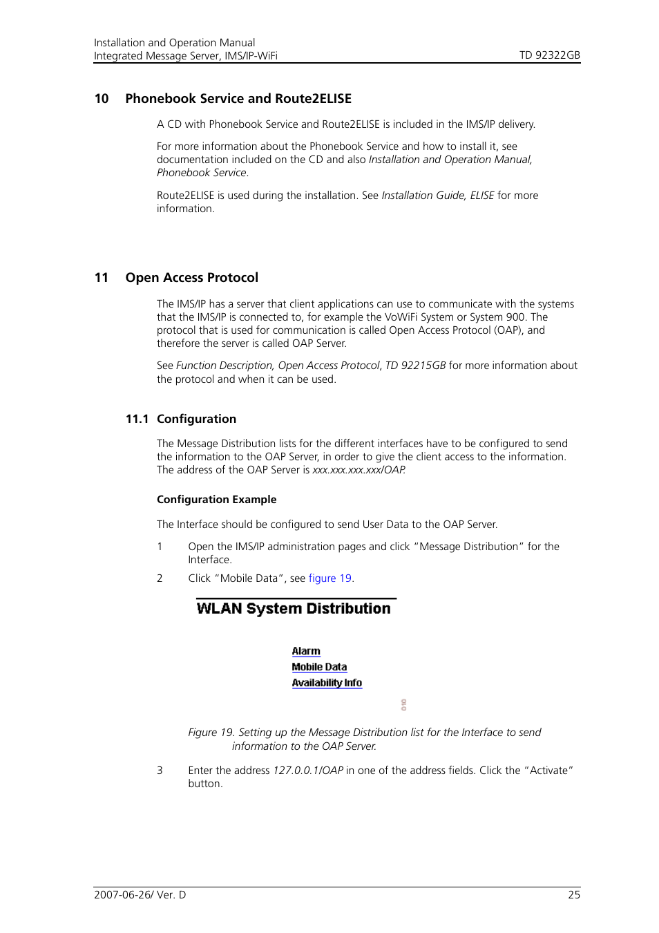 10 phonebook service and route2elise, 11 open access protocol, 1 configuration | 10 phonebook service, And route2elise | Cisco TD 92322GB User Manual | Page 28 / 34