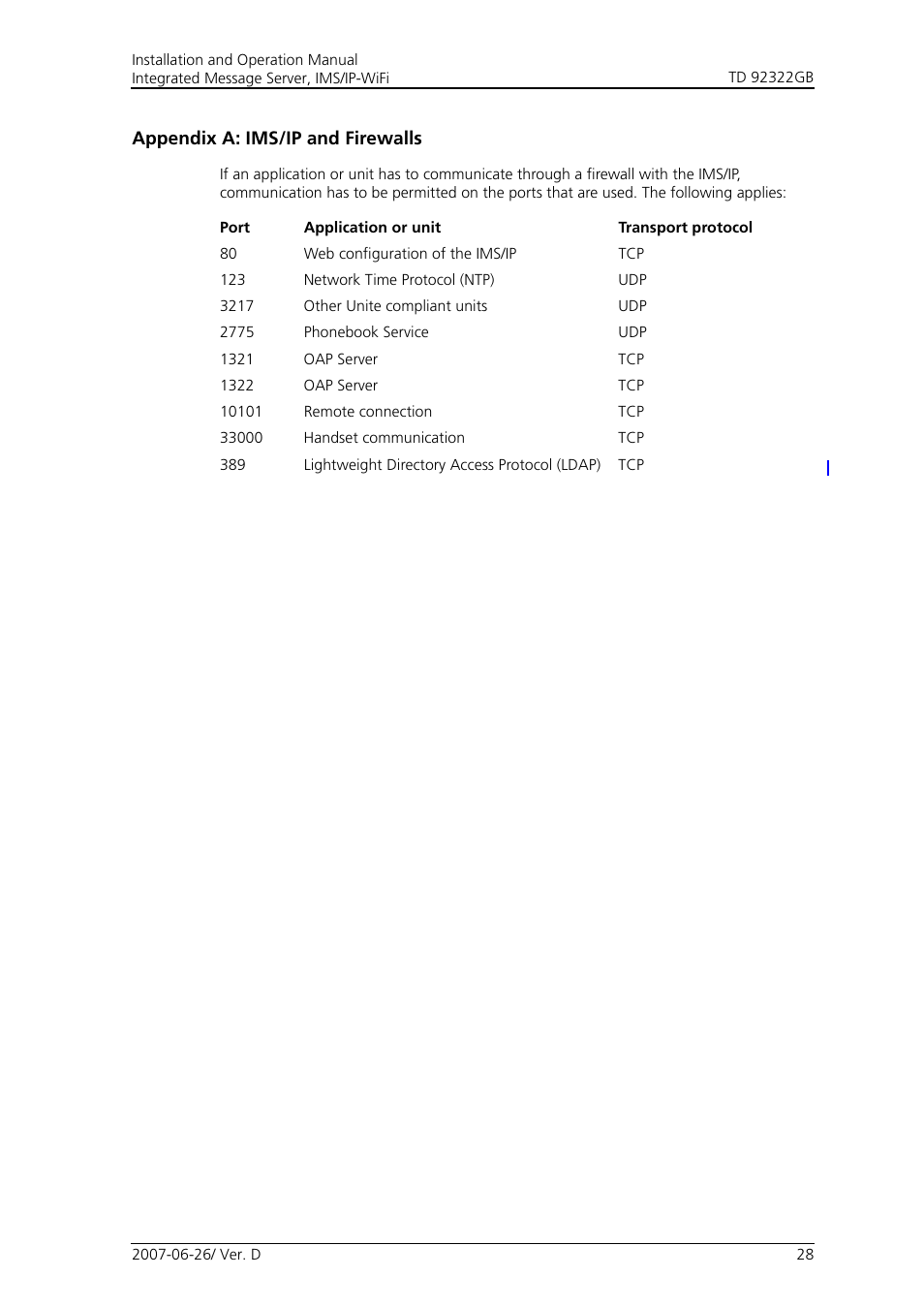 Appendix a: ims/ip and firewalls | Cisco TD 92322GB User Manual | Page 31 / 34