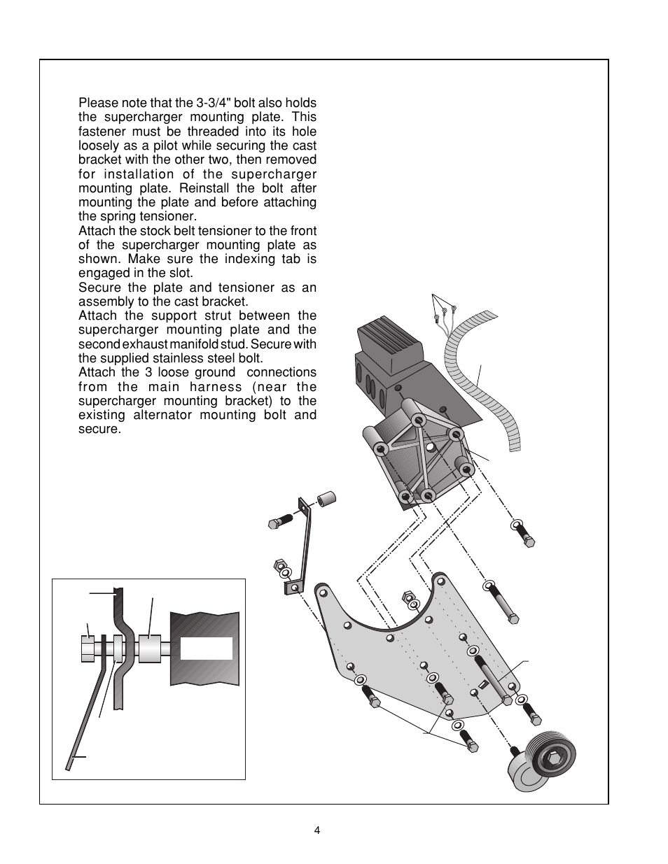 Main mounting bracket and plate, cont'd | Vortech 1993-1996 5.2L Grand Cherokee User Manual | Page 10 / 25