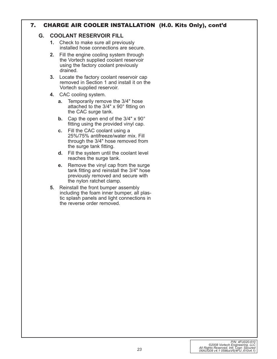 Vortech 2005-2008 Ford 4.0L V6 Mustang User Manual | Page 33 / 42