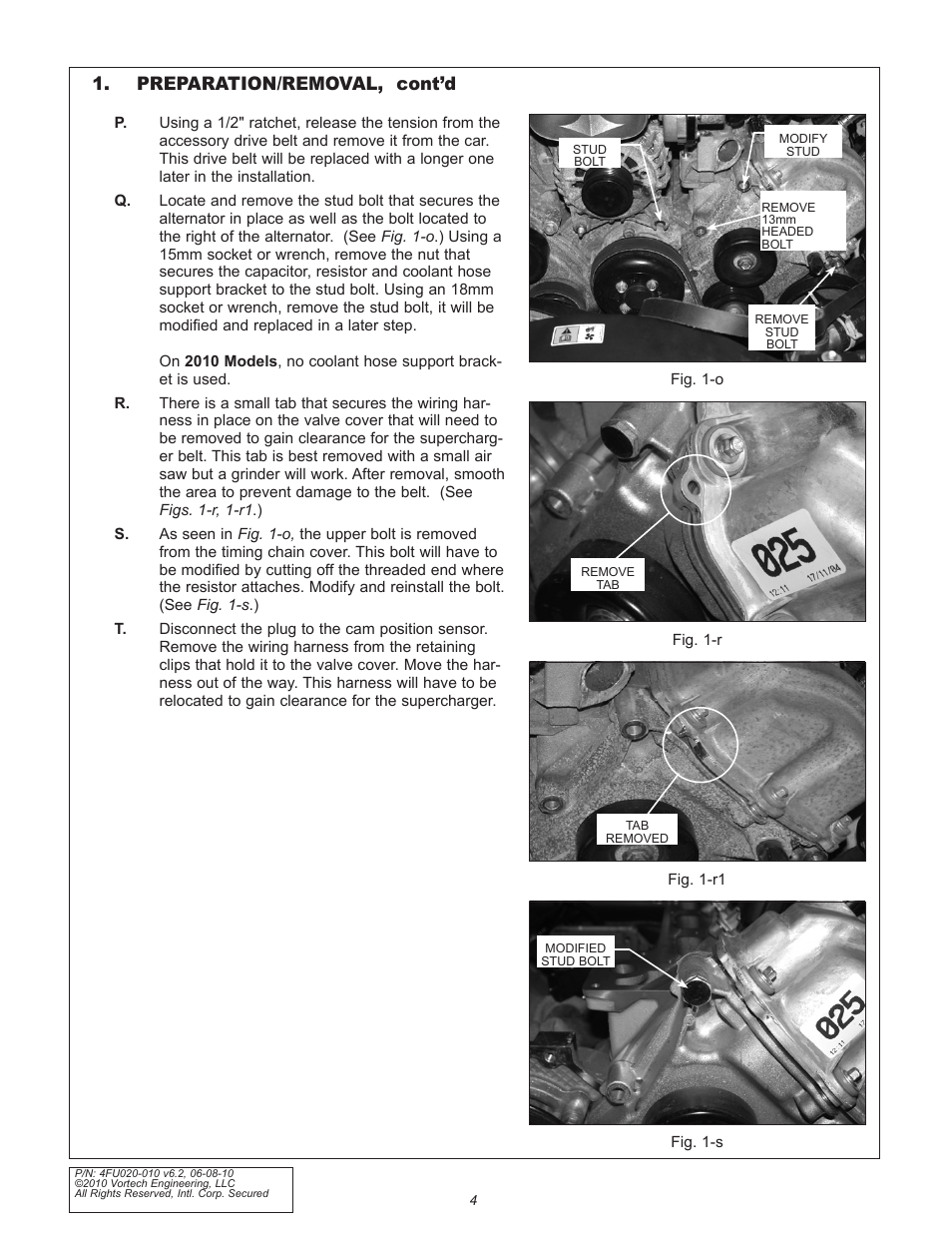Preparation/removal, cont’d | Vortech 2005-2010 Ford 4.6L 3v Mustang GT User Manual | Page 26 / 82