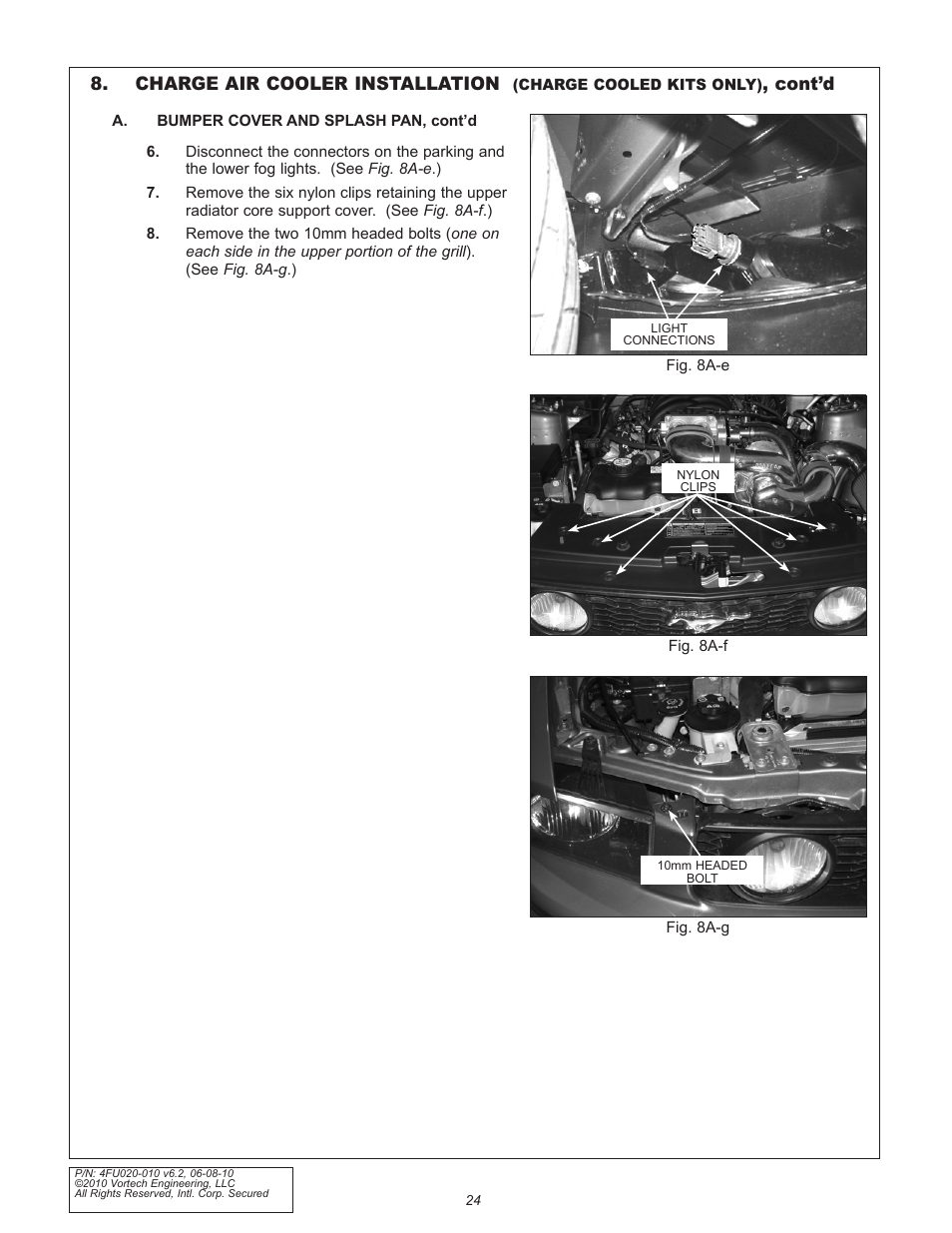 Charge air cooler installation, Cont’d | Vortech 2005-2010 Ford 4.6L 3v Mustang GT User Manual | Page 46 / 82