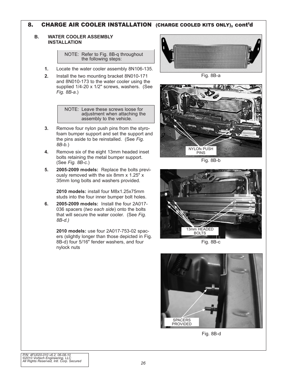 Charge air cooler installation, Cont’d | Vortech 2005-2010 Ford 4.6L 3v Mustang GT User Manual | Page 48 / 82