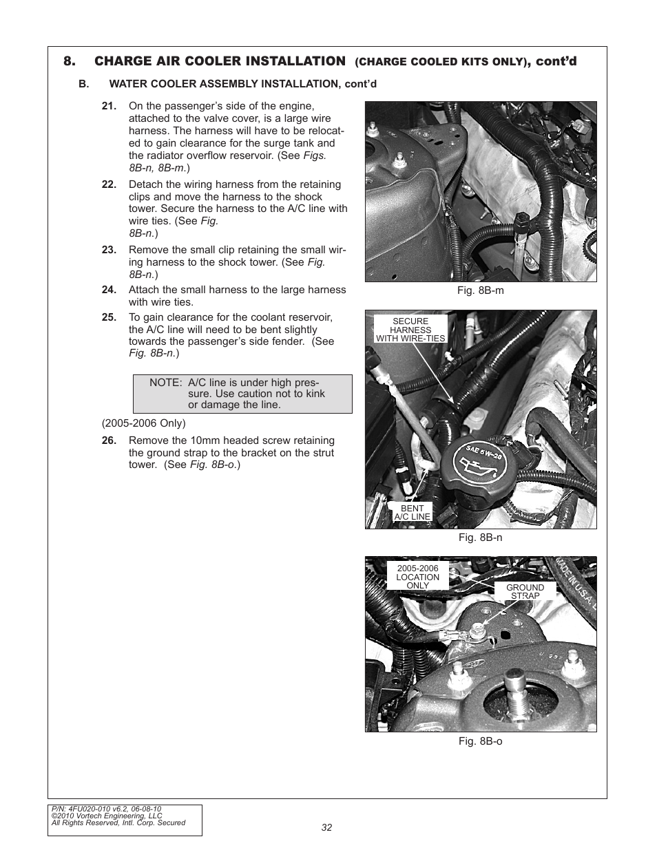 Charge air cooler installation, Cont’d | Vortech 2005-2010 Ford 4.6L 3v Mustang GT User Manual | Page 54 / 82
