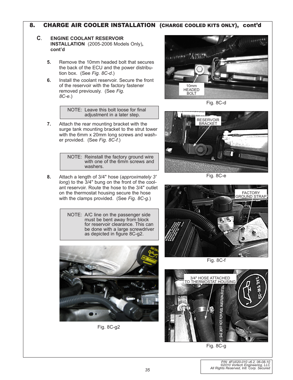 Charge air cooler installation, Cont’d | Vortech 2005-2010 Ford 4.6L 3v Mustang GT User Manual | Page 57 / 82