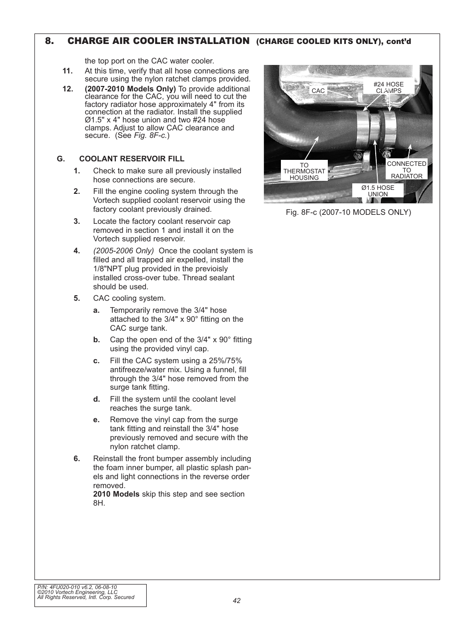Charge air cooler installation | Vortech 2005-2010 Ford 4.6L 3v Mustang GT User Manual | Page 64 / 82