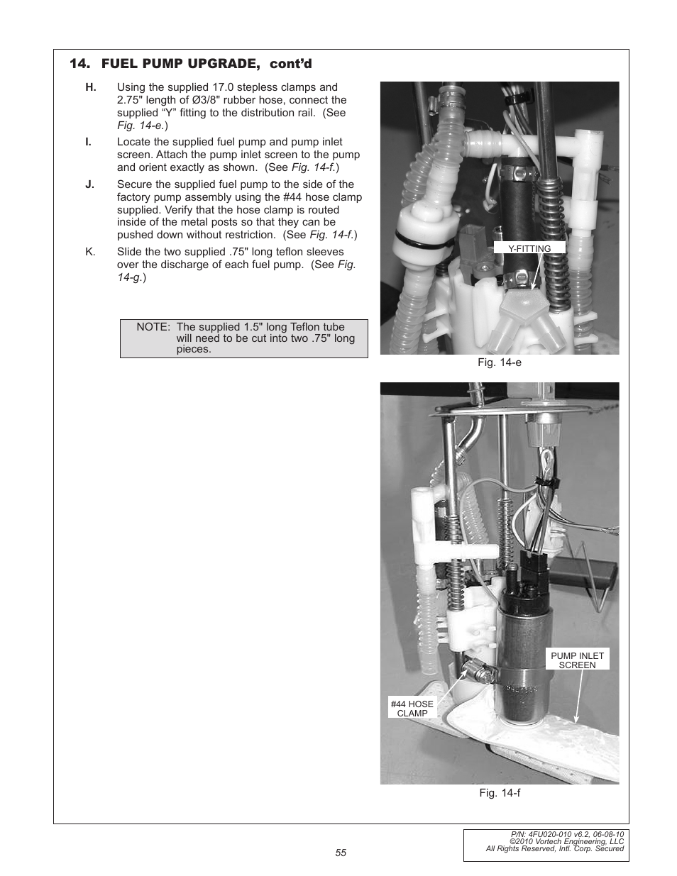Fuel pump upgrade, cont’d | Vortech 2005-2010 Ford 4.6L 3v Mustang GT User Manual | Page 77 / 82
